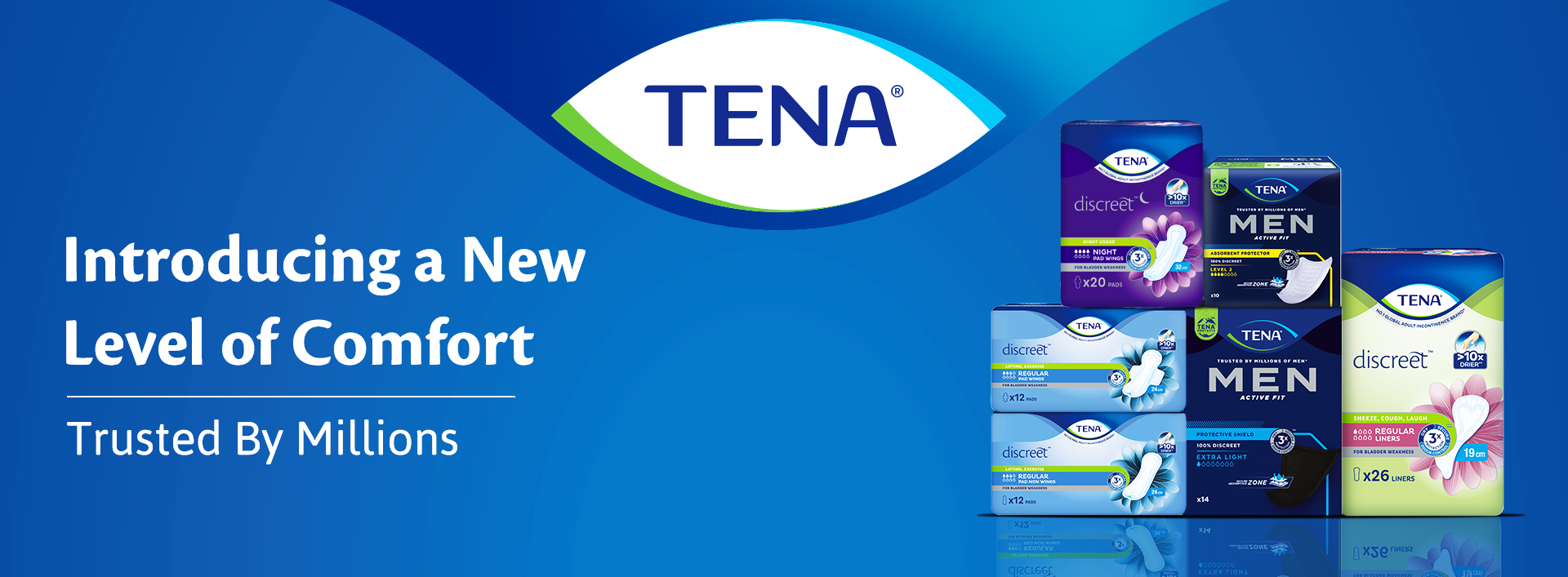 Tena Incontinence range Website banner