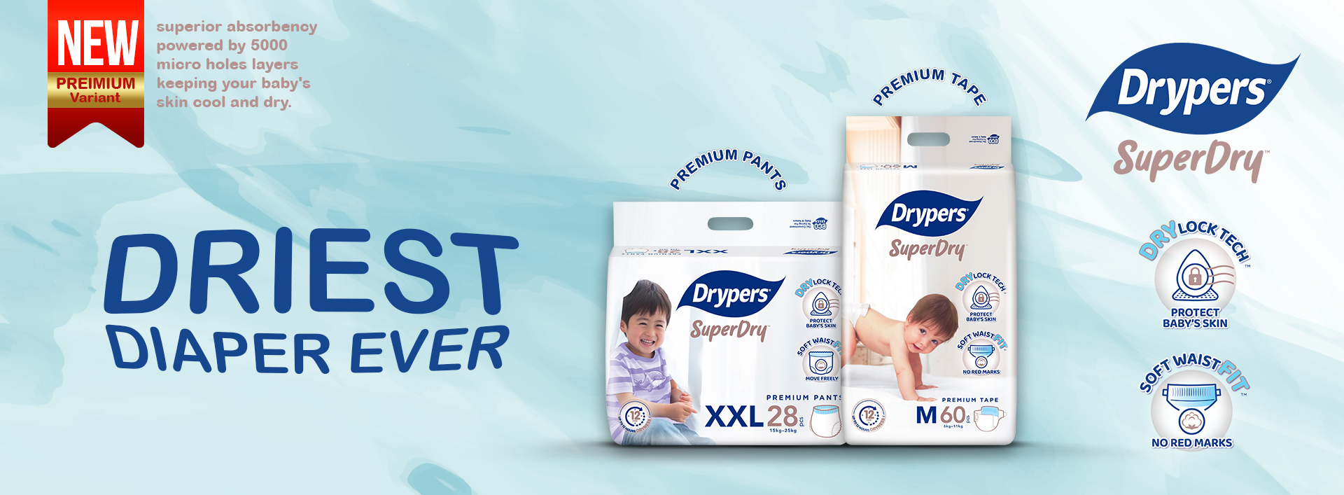 Driest Diaper Ever (SuperDry) Website Slide
